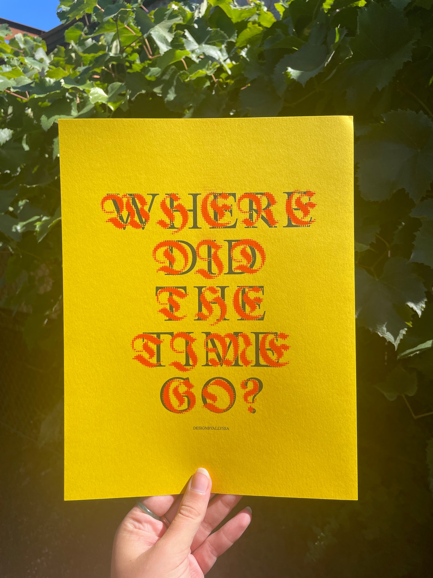 where did the time go print (limited edition yellow)